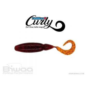 Shad Biwaa TailGunr Curly Bloodworm Texas Craw 9cm, 7buc/plic