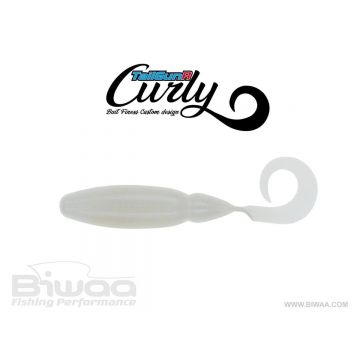 Shad Biwaa TailGunr Curly Pearl White 6.3cm, 8buc/plic