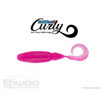Shad Biwaa TailGunr Curly Pink Ice 9cm, 7buc/plic