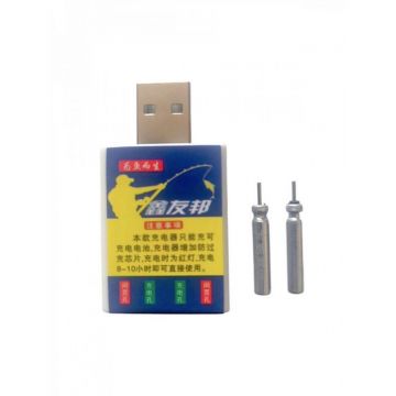 Incarcator USB + 2 baterii LIR-425 pentru plute luminoase cu led