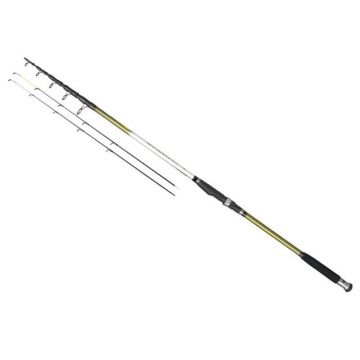 Lanseta Baracuda Infinity Tele Feeder din carbon de 3,9 m, 5 tronsoane + 2 varfuri, putere de aruncare 80-120 g