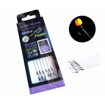 Set carlige legate cu spin de 10 cm, carlig 14, fir textil de 0.16 mm