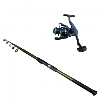 Set lanseta telescopica 2.7 m carbon si mulineta P3000 Cool Angel