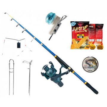 Set lanseta telescopica din carbon Explorer, mulineta CB 40, senzor, fir,suport, nada, montura