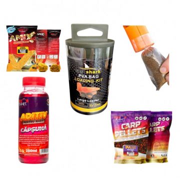 Set pungi solubile pva,incarcator pentru monturi pescuit, nada pescuit