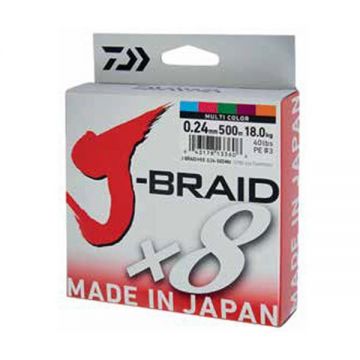 Fir Daiwa J-Braid X8 Multicolor 150m (Diametru fir: 0.20 mm)
