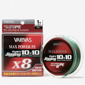Fir Textil Varivas Avani Jigging 10x10 PE X8, Multicolor, 200m (Rezistenta: 24.1 lbs)