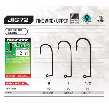 Set Carlige Jig Decoy Pro Pack Jig72 Upper Fine Wire (Marime Carlige: Nr. 1)